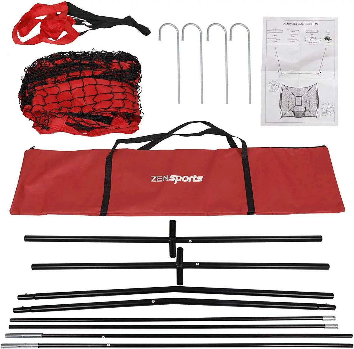 Baseball Softball Practice Net with Batting Tee and Carrying Bag D218
