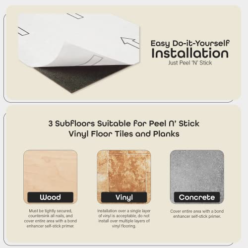 Self Adhesive Vinyl Floor Tiles, 45 Tiles, 12" x 12", Medium Oak Plank-Look P372