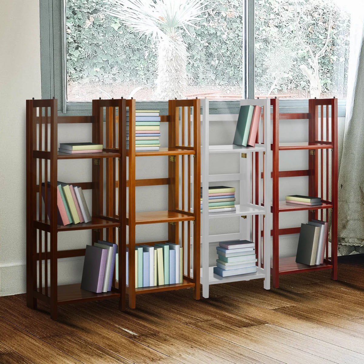3-Shelf Folding Bookcase, Walnut F919233