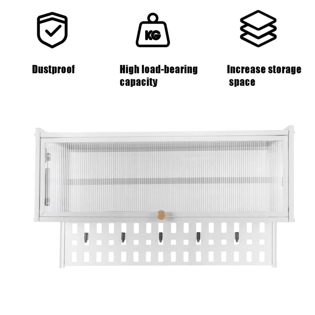 Wall Mounted Cabinet with 5x Hooks W3746
