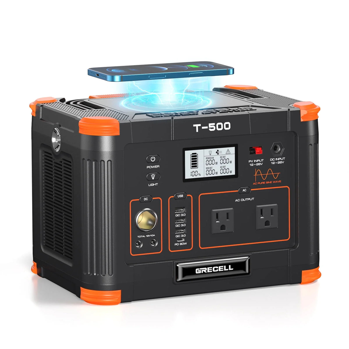 500W Portable Power Station and 100W Solar Panel Charger B30910