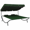Patio Lounge Bed with Canopy and Pillows Oxford Fabric Steel Frame P272524