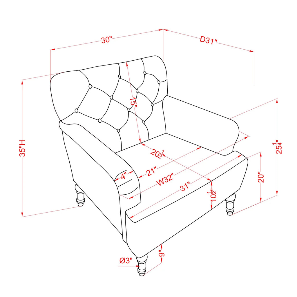 Brown Faux Leather Tufted Accent Chair M2283