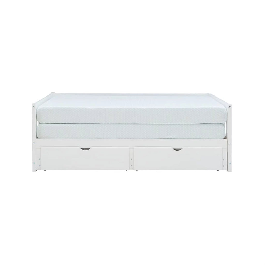White Wood Storage Trundle Daybed F69470