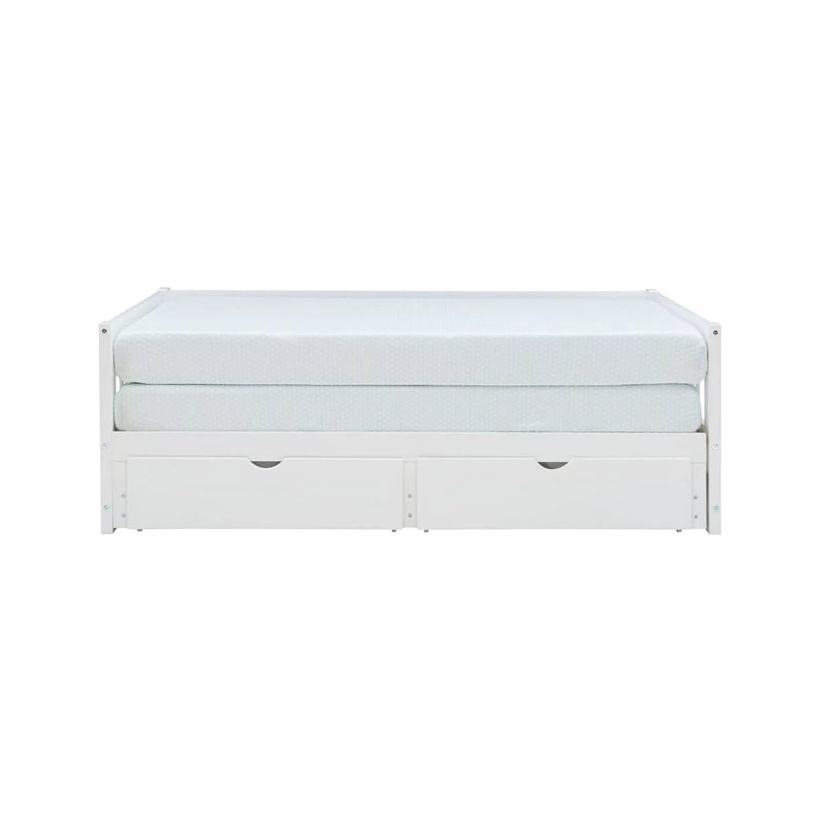White Wood Storage Trundle Daybed F69470