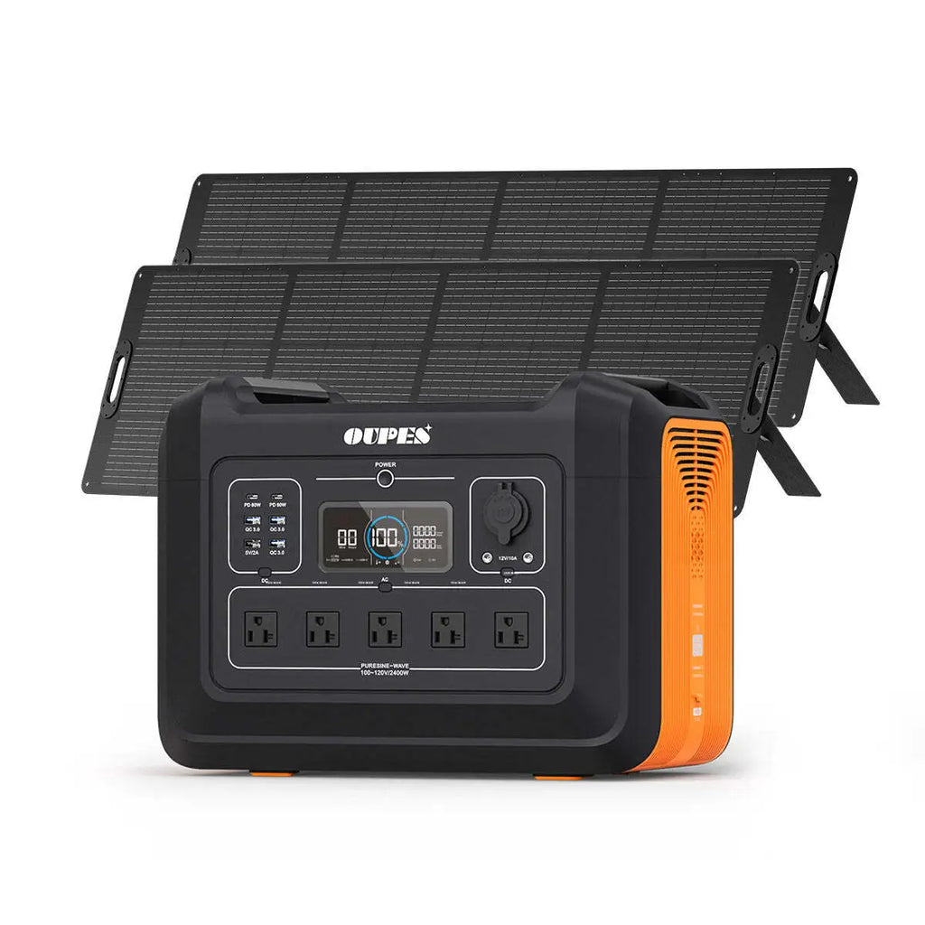 2400W 2232Wh Portable Power Station with 4 240W Solar Panels M523643