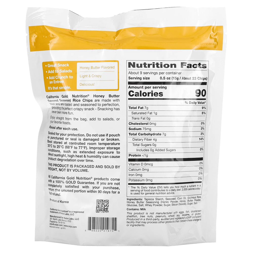 Seaweed Rice Chips Honey Butter 5 oz Pack of 3 S531534