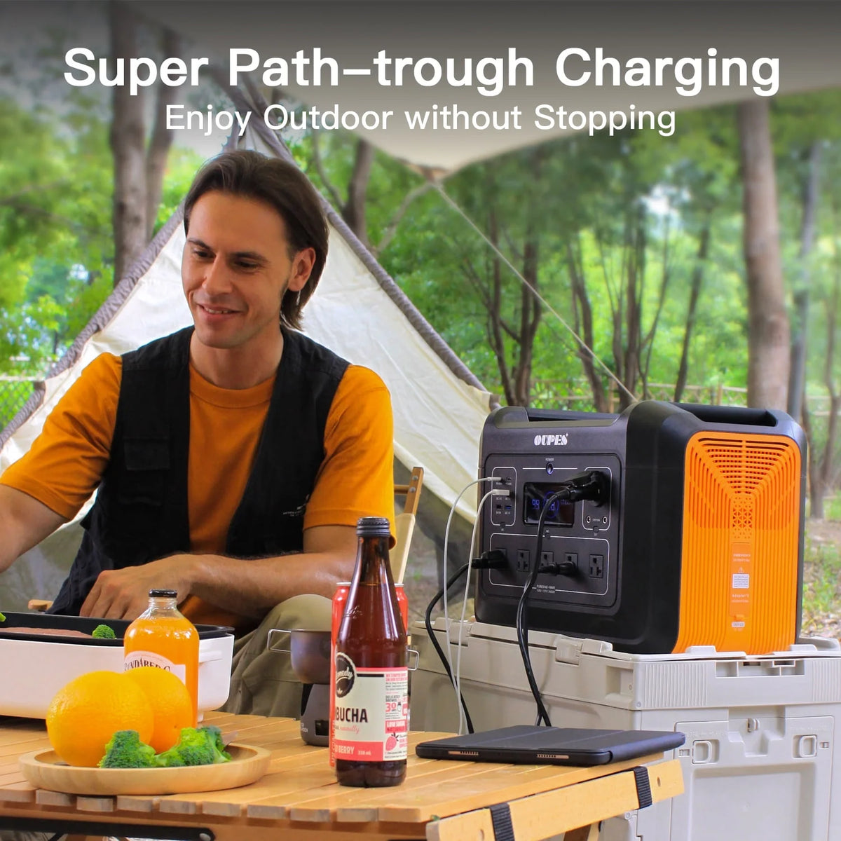 2400W 2232Wh Portable Power Station with 4 240W Solar Panels M523643