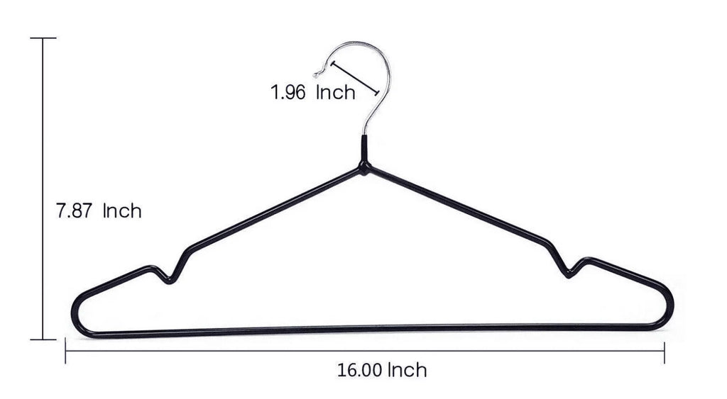 120 Pack Black Non-Slip Metal Hangers with Rubber Coating I85976