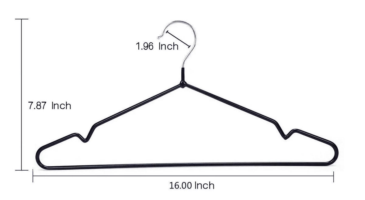 120 Pack Black Non-Slip Metal Hangers with Rubber Coating I85976