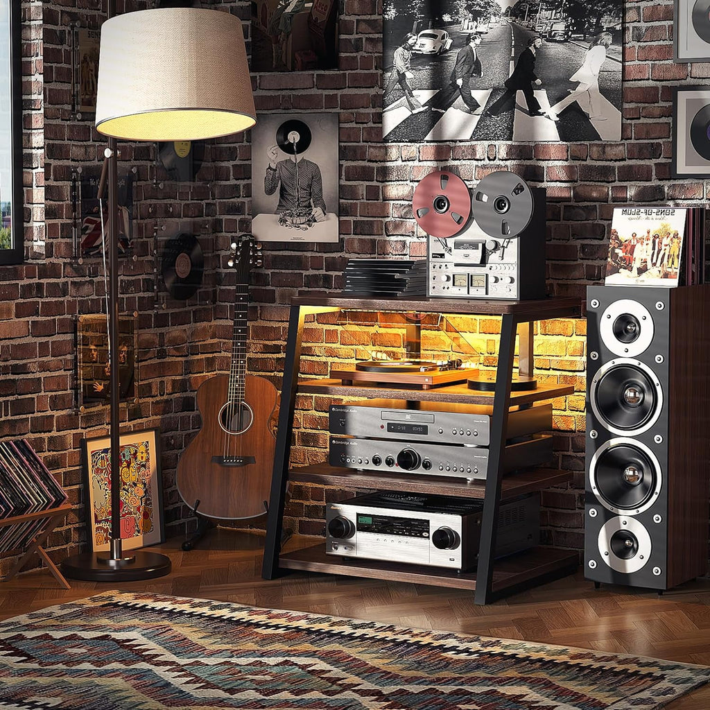 4-Tier AV Media Stand with Power Strips U496