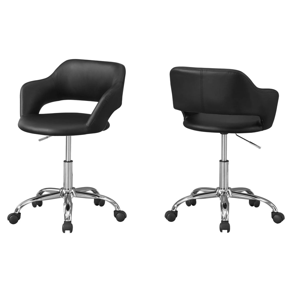 Set of 2 Black Upholstered Office Chair Z867