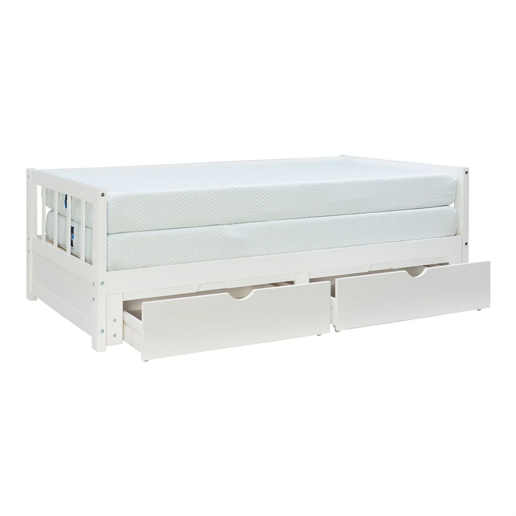 White Wood Storage Trundle Daybed F69470