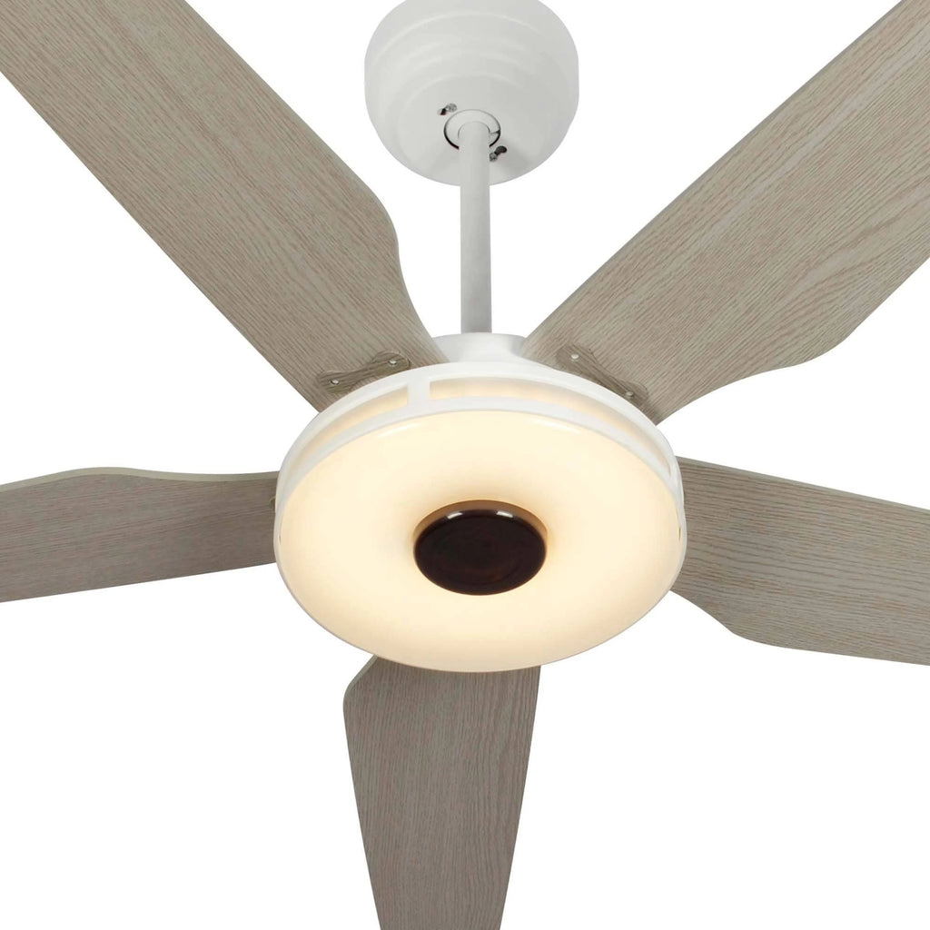 White Modern Wood Ceiling Fan N65693