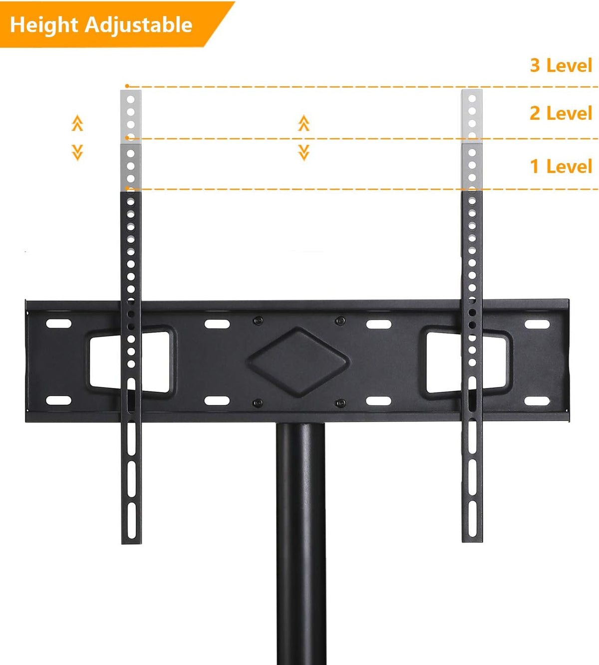 Rolling Wood TV Stand with Swivel Mount and Wheels S3099