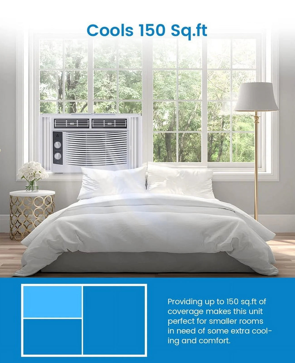 5000 BTU Window Air Conditioner with Reusable Filter E6020