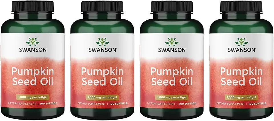 Pumpkin Seed Oil 1000mg 100 Softgel Capsules 4 Pack H7827