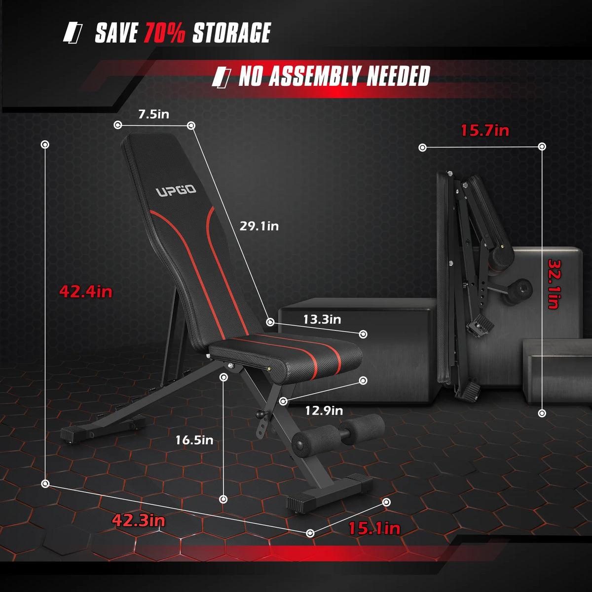 Adjustable Weight Bench 700LBS Capacity Foldable Q53062