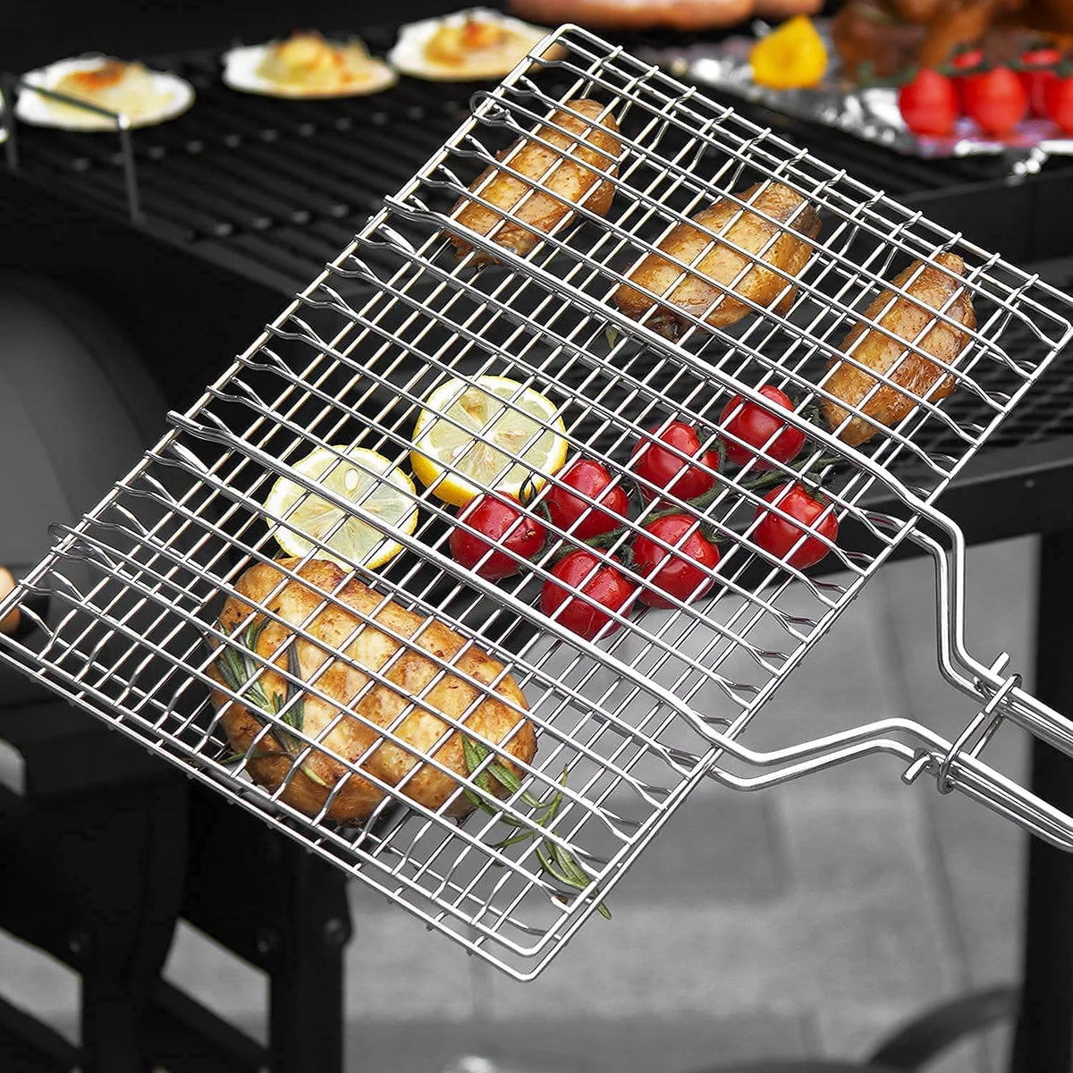 Rustproof 304 Stainless Steel Grill Basket P282541