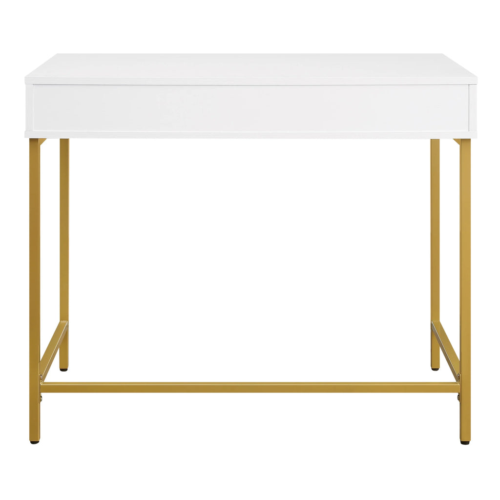 White Engineered Wood Desk with Metal Legs K370397