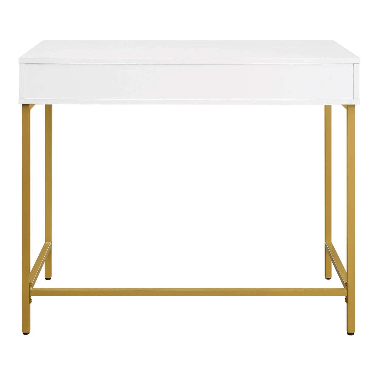 White Engineered Wood Desk with Metal Legs K370397