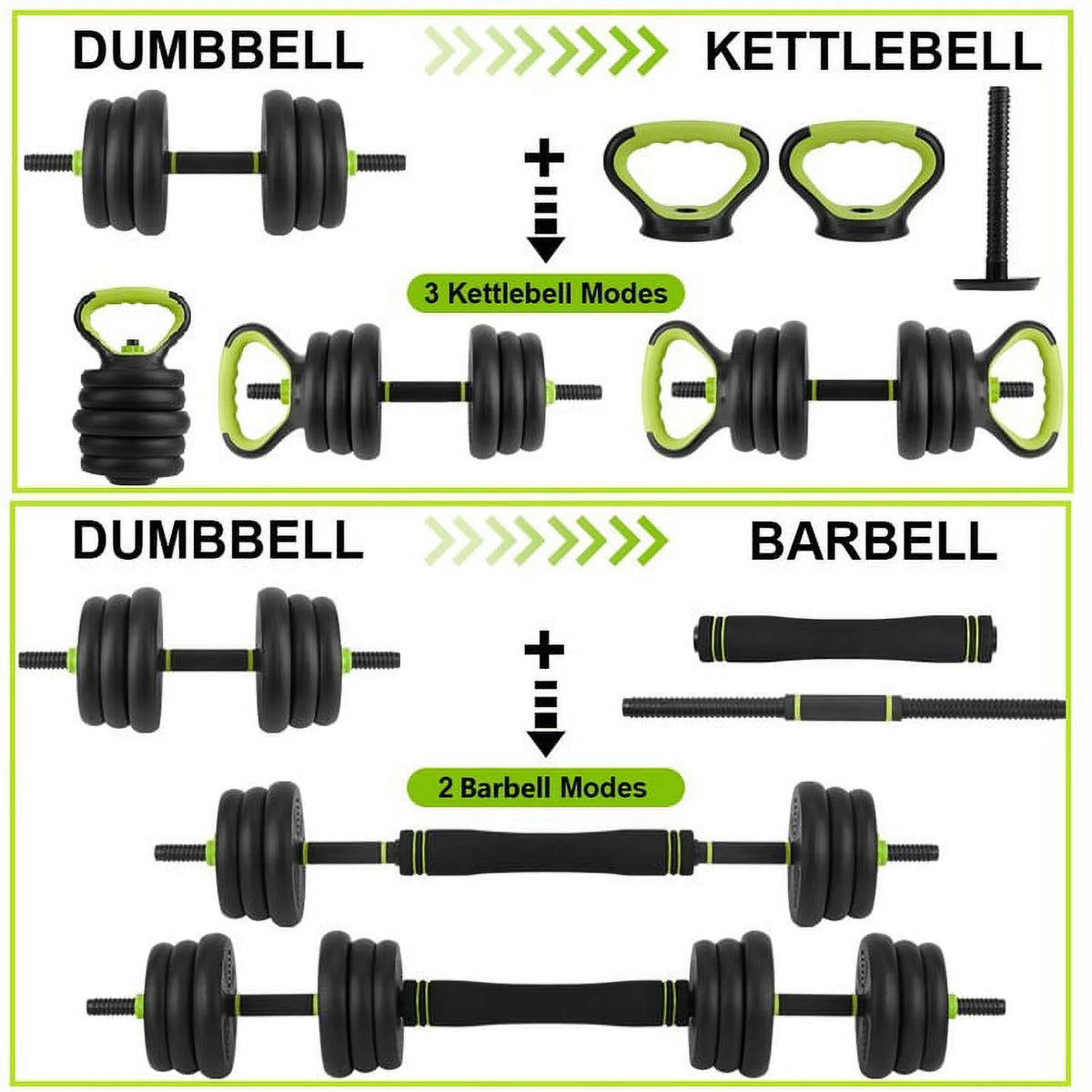 Adjustable Dumbbells Set 4 in 1 Non-slip Handles F456