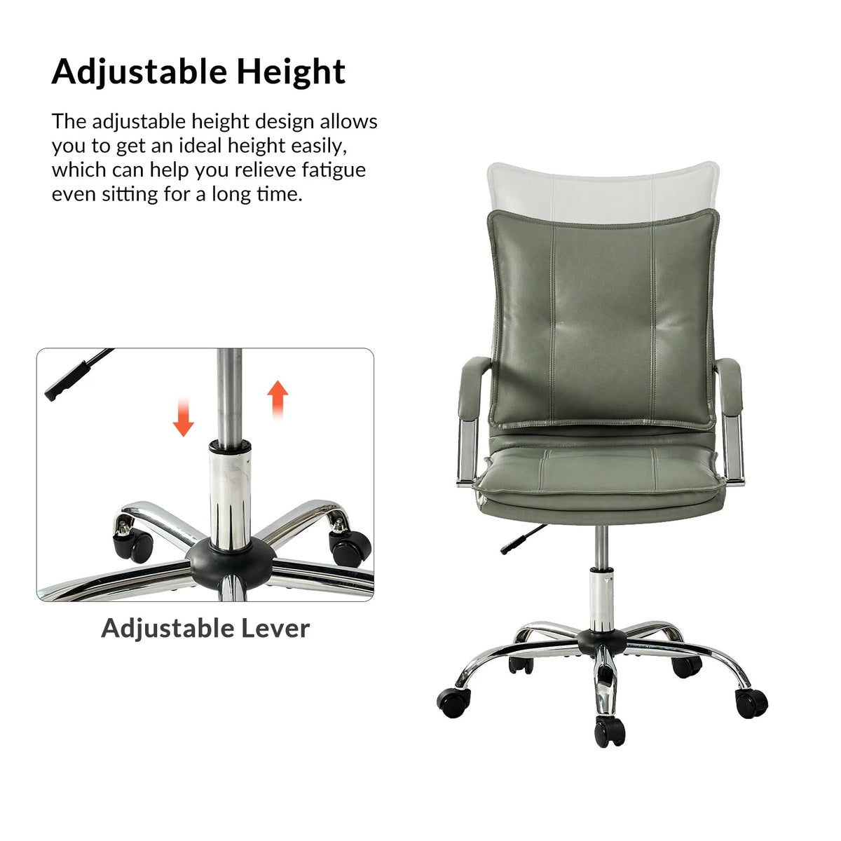 Faux Leather Swivel Office Desk Chair O980856
