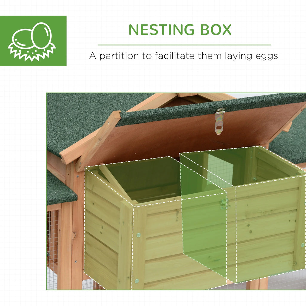 80" Wooden Chicken Coop with Nesting Box G82208