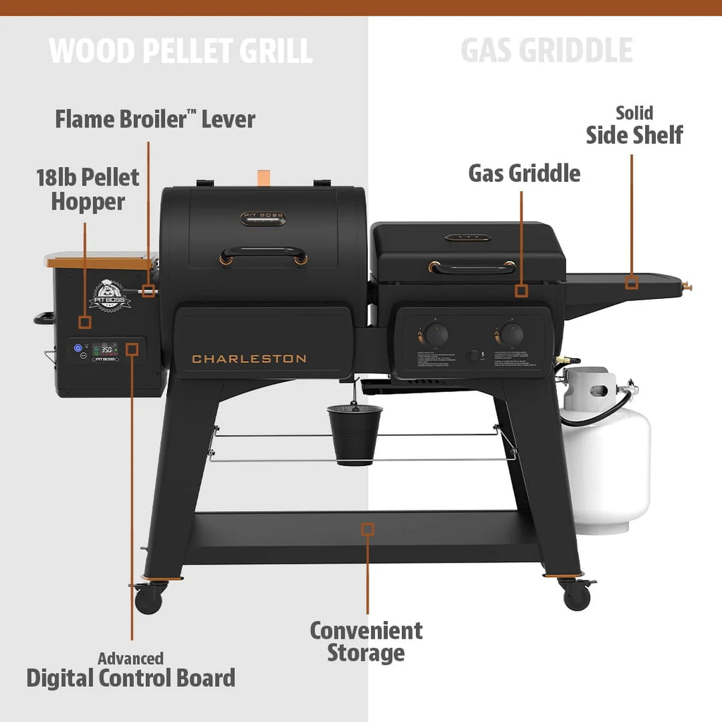 Wood Pellet Grill/Gas Griddle Combo M6022