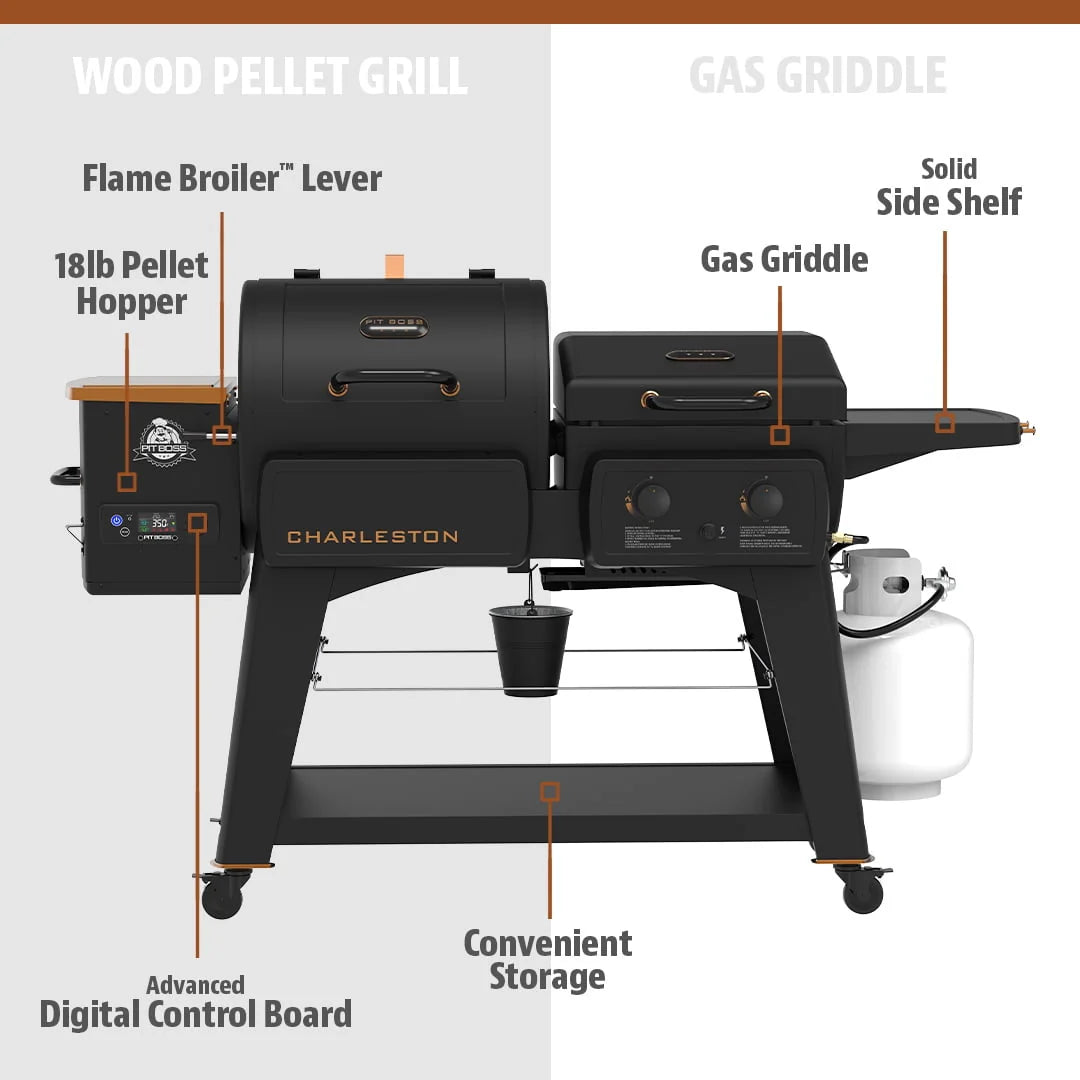 Wood Pellet Grill/Gas Griddle Combo M6022