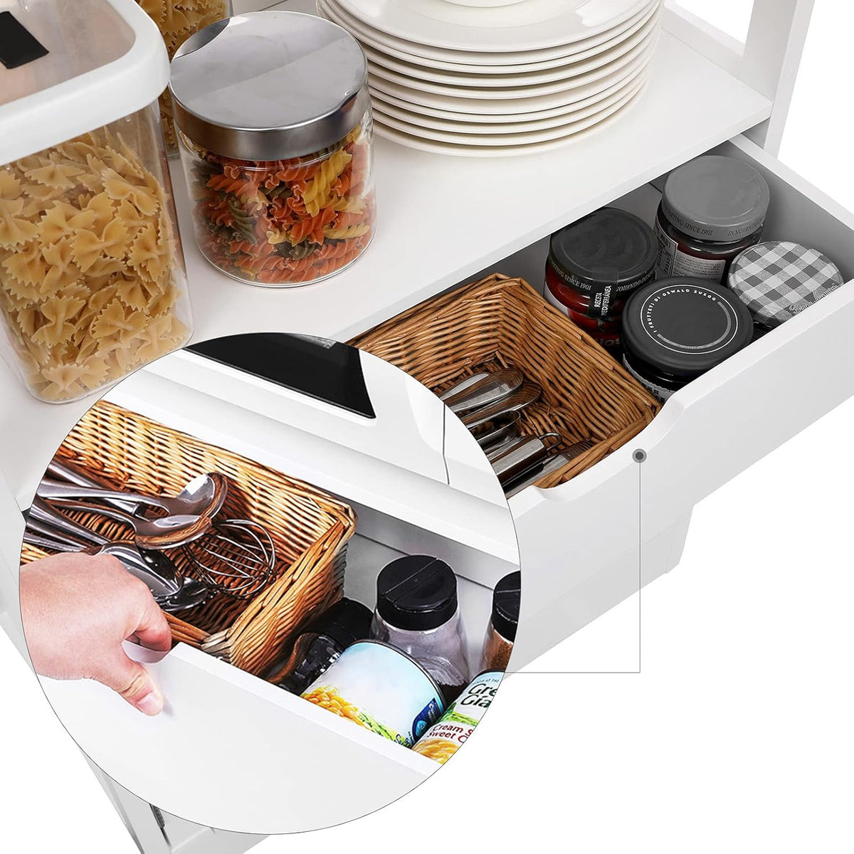 White Free Standing Storage Cabinet with 3 Shelves D5809