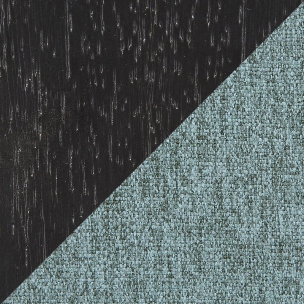 Teal Fabric and Black Wood Arm Chair Set of 2 N57609