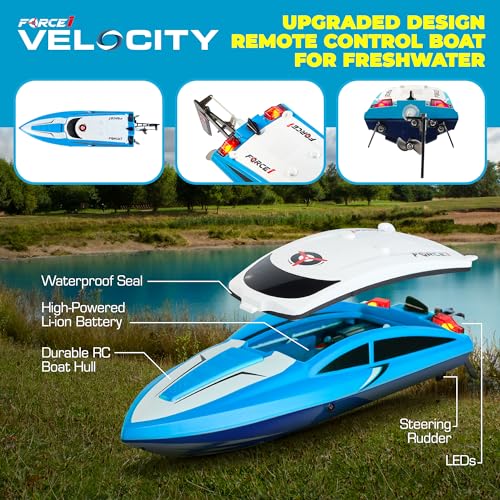 Blue Remote Control RC Boat with 2 Rechargeable Batteries C606103
