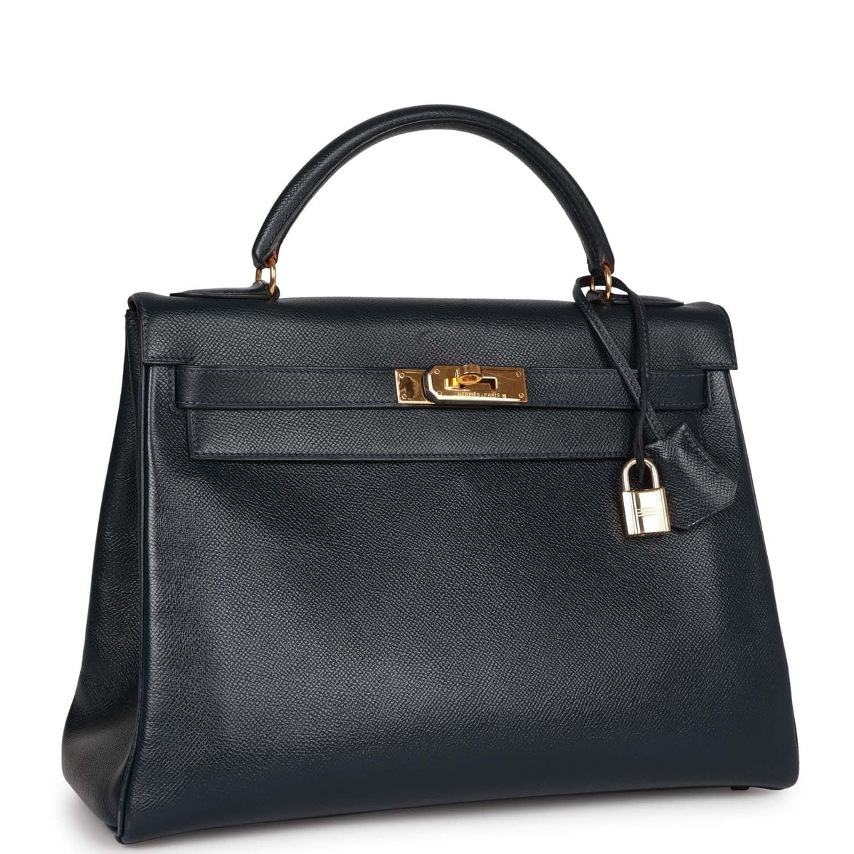 Vintage 32 Bleu Marine Leather Handbag Z264