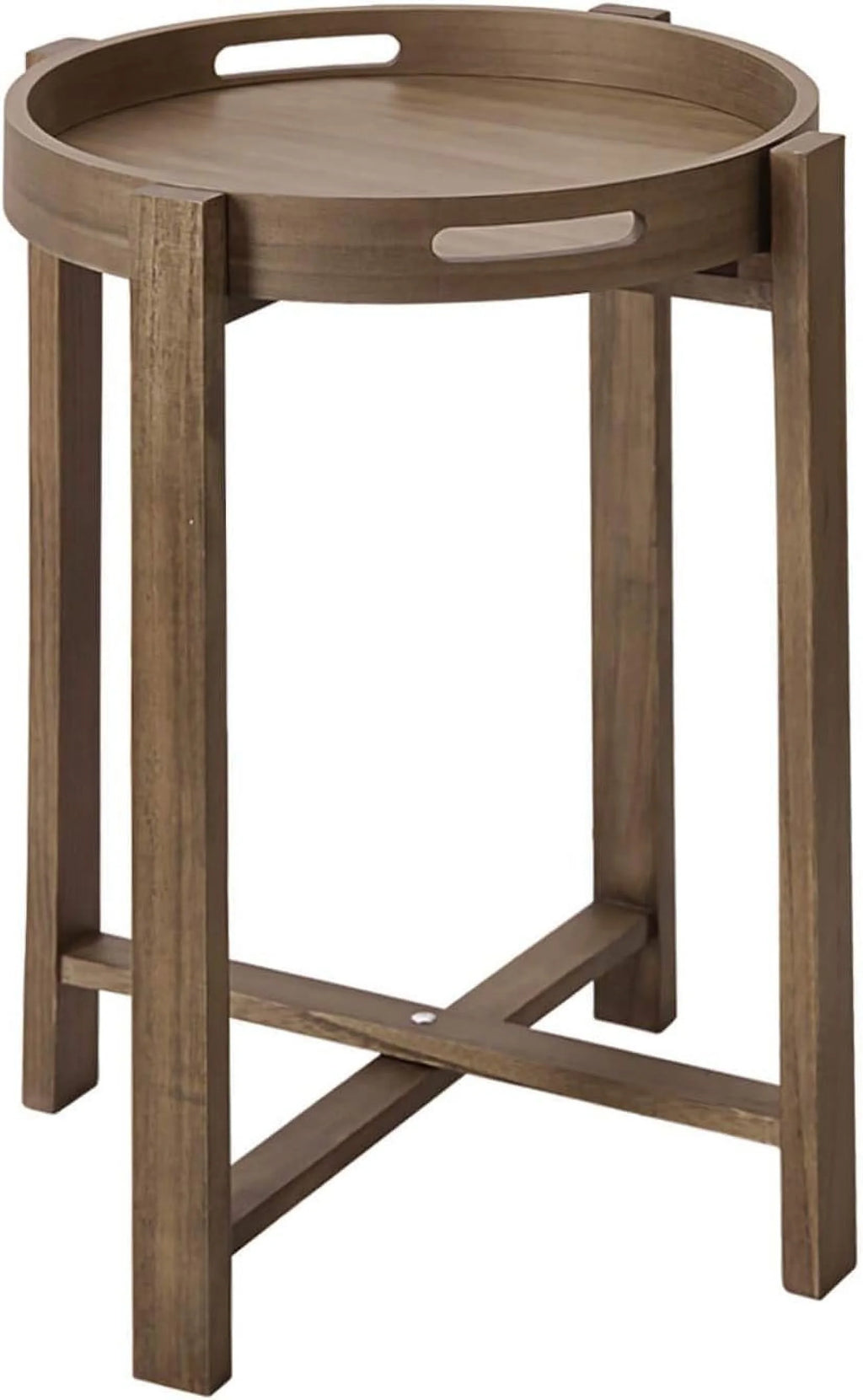 15” Round Wooden Side Tray Table P494
