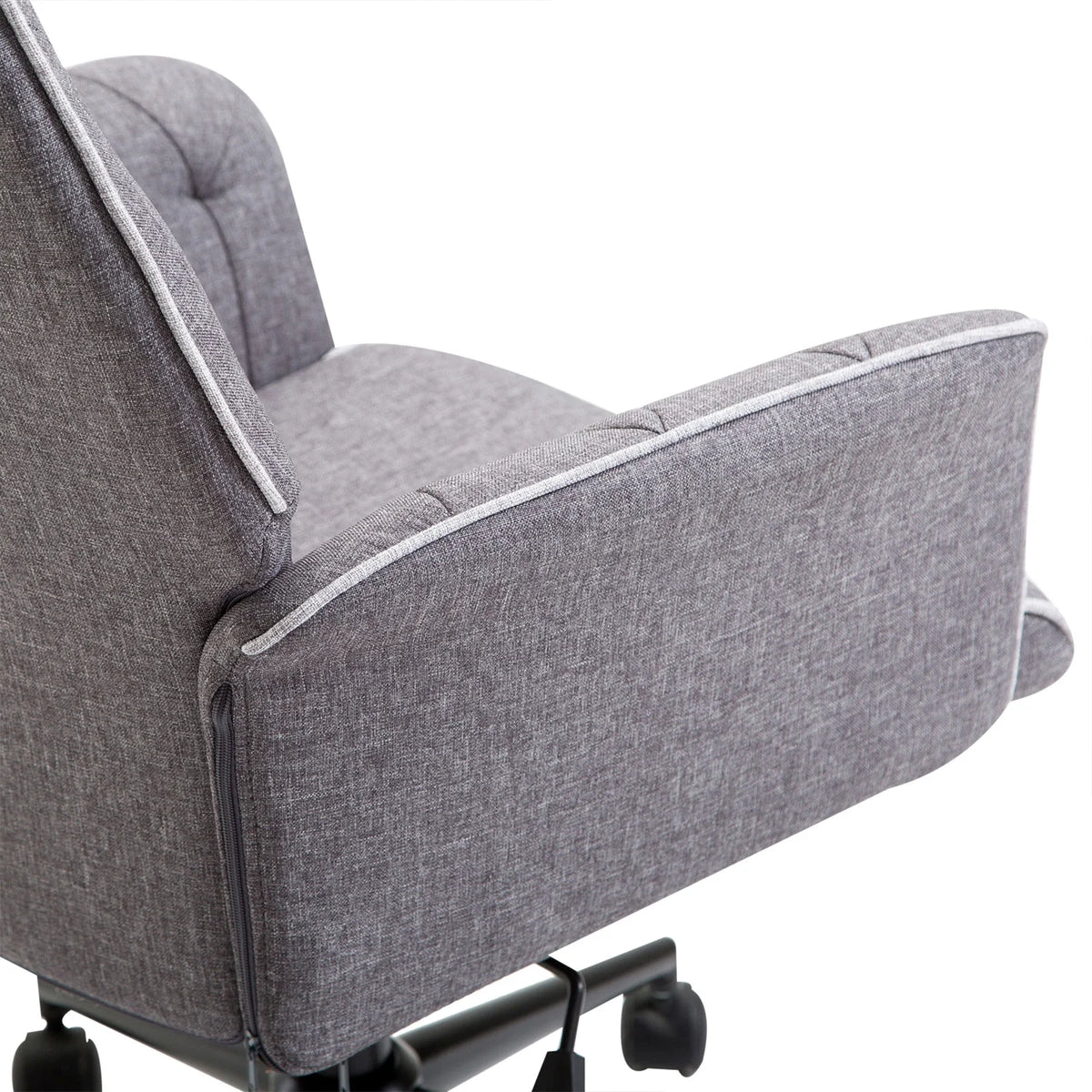 Linen Tufted Height Adjustable Swivel Office Chair I157369