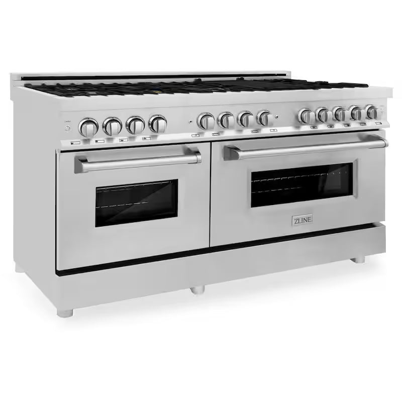 9 Burner Double Oven Dual Fuel Range with Brass Burners in Stainless Steel Q69763