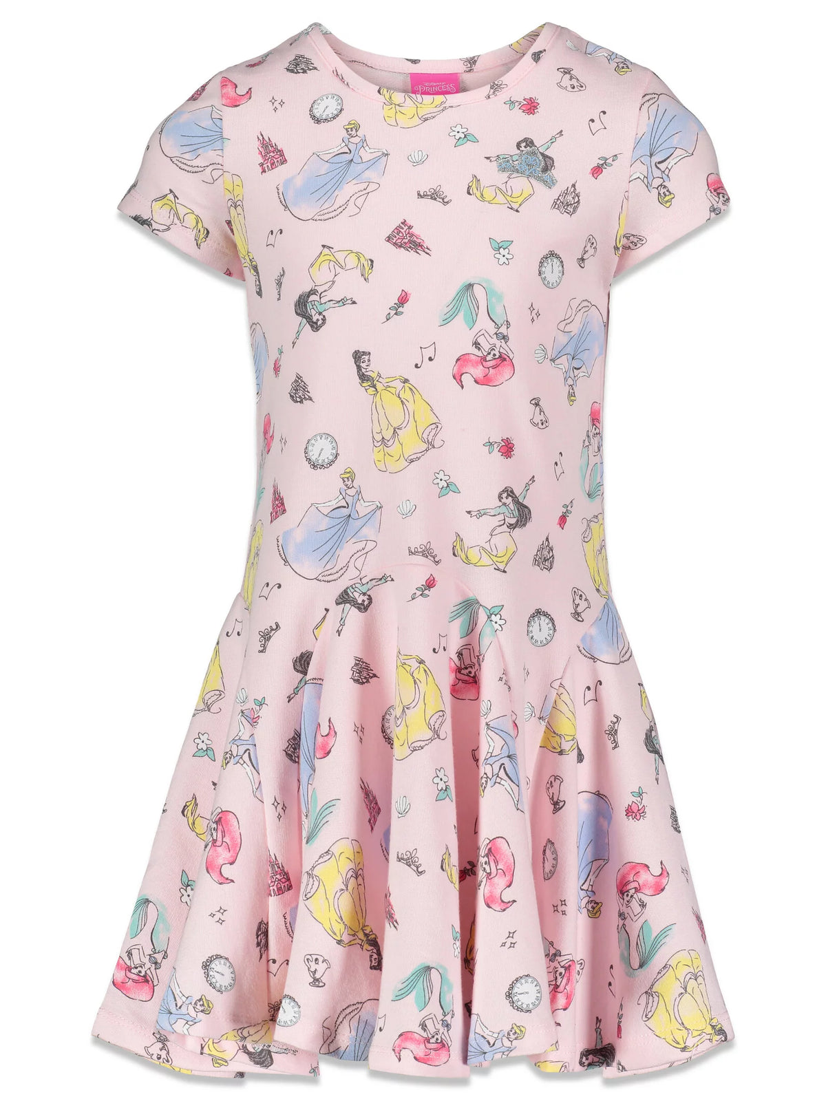 Toddler Girls French Terry Skater Dress Pink 5T M856