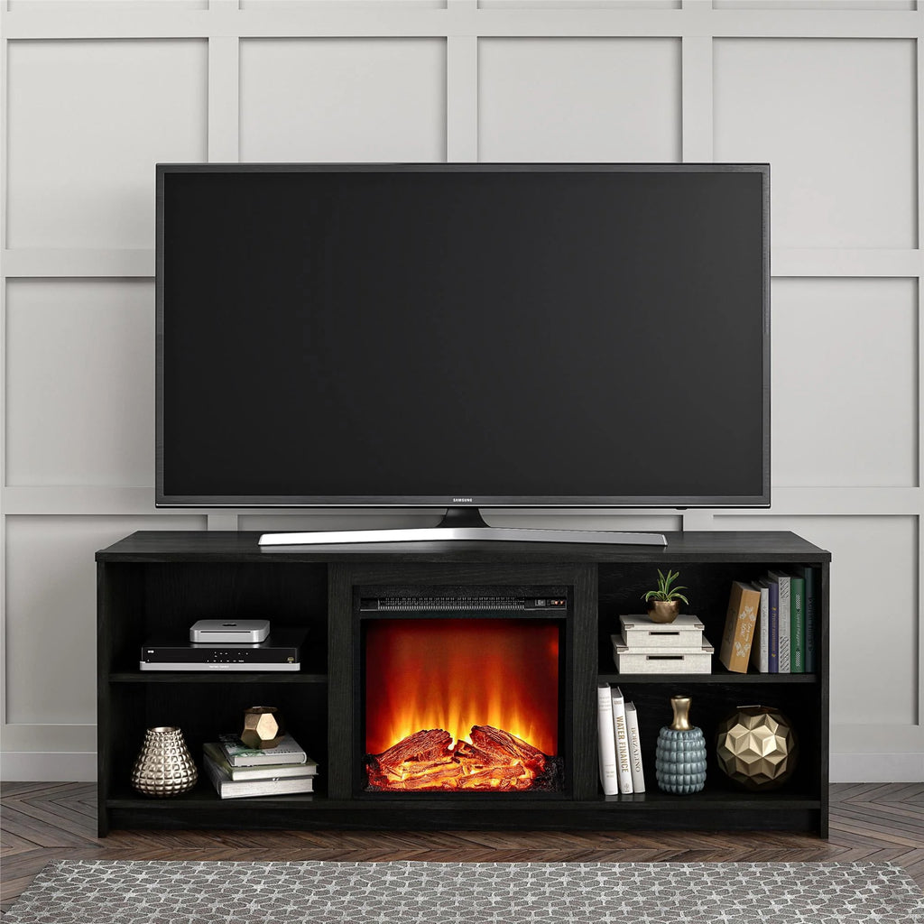 Black Oak Fireplace TV Stand M9731