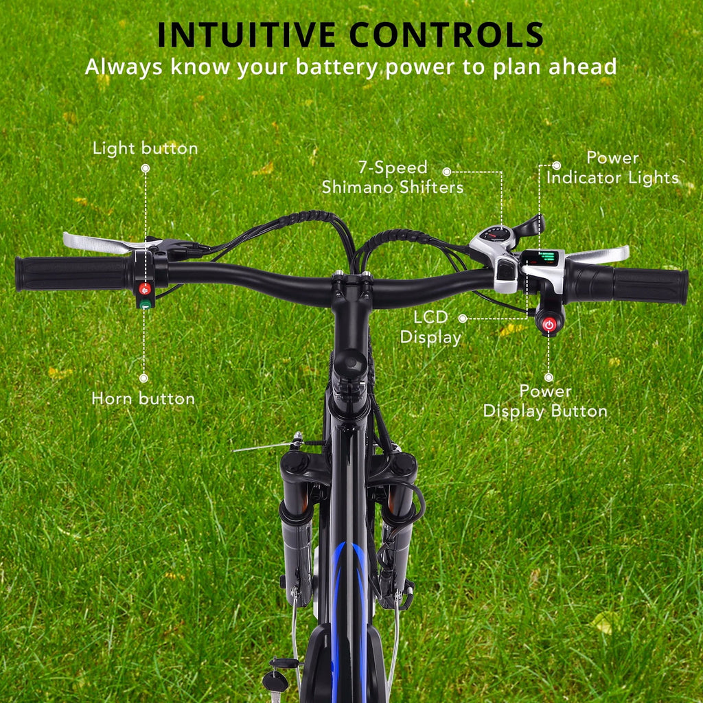 Electric Tricycle 24 7 Speeds 3 Wheels Blue E518