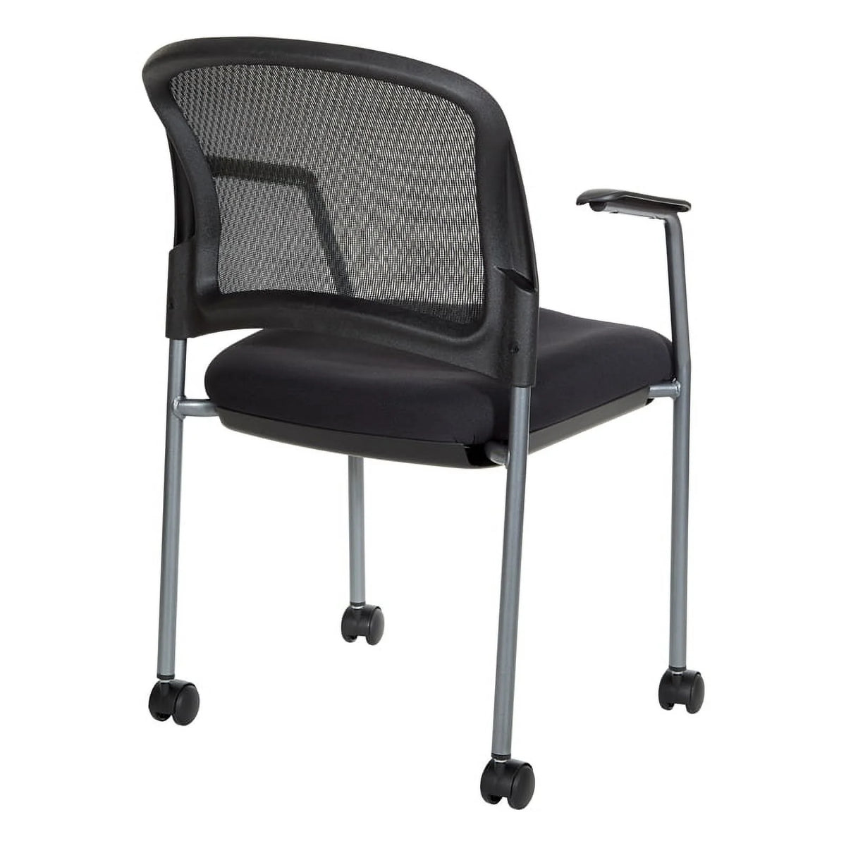 Black Fabric Rolling Visitors Chair P7970