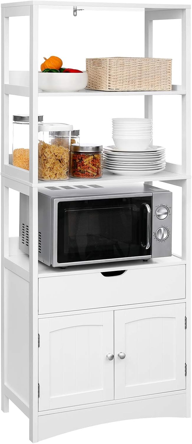 White Free Standing Storage Cabinet with 3 Shelves D5809