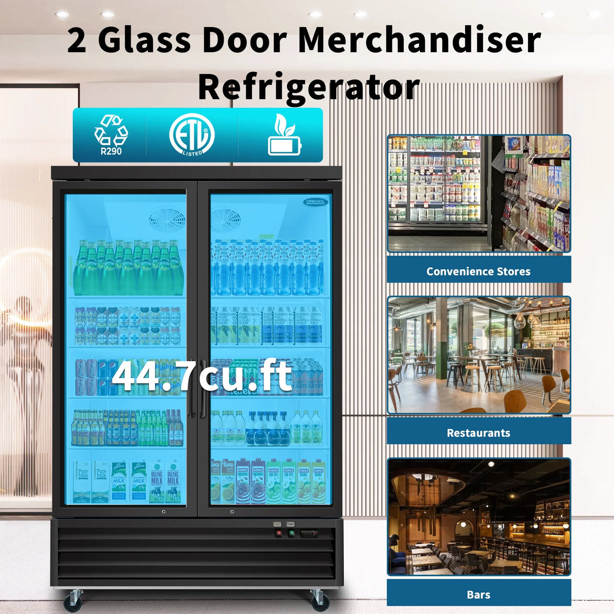 Glass Door Merchandiser Refrigerator 44.7 Cu.ft Z16450