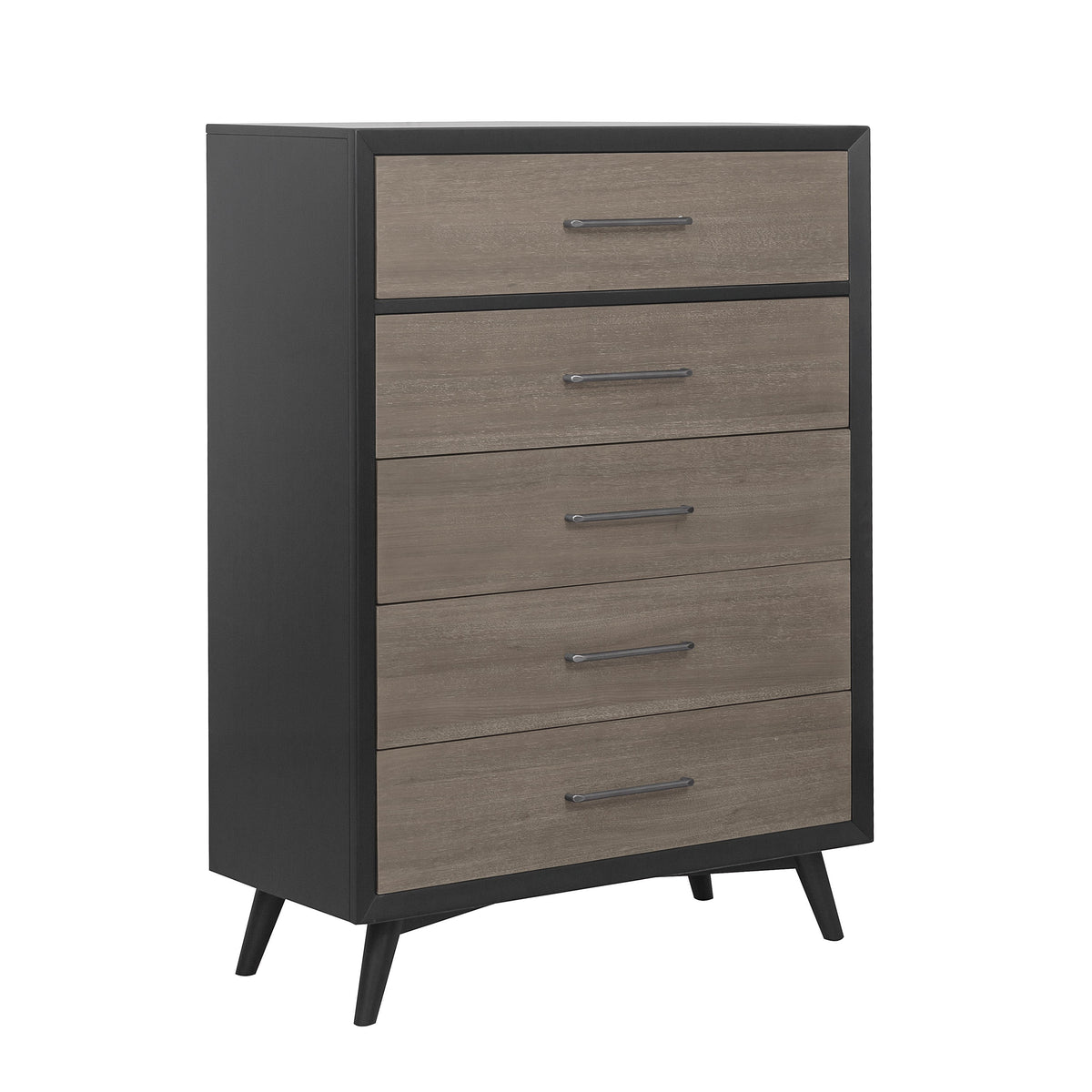 1pc Two-Tone Chest of Drawers Walnut Veneer Tapered Legs X834660