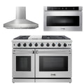 48 Gas Range, Range Hood, Microwave D42036