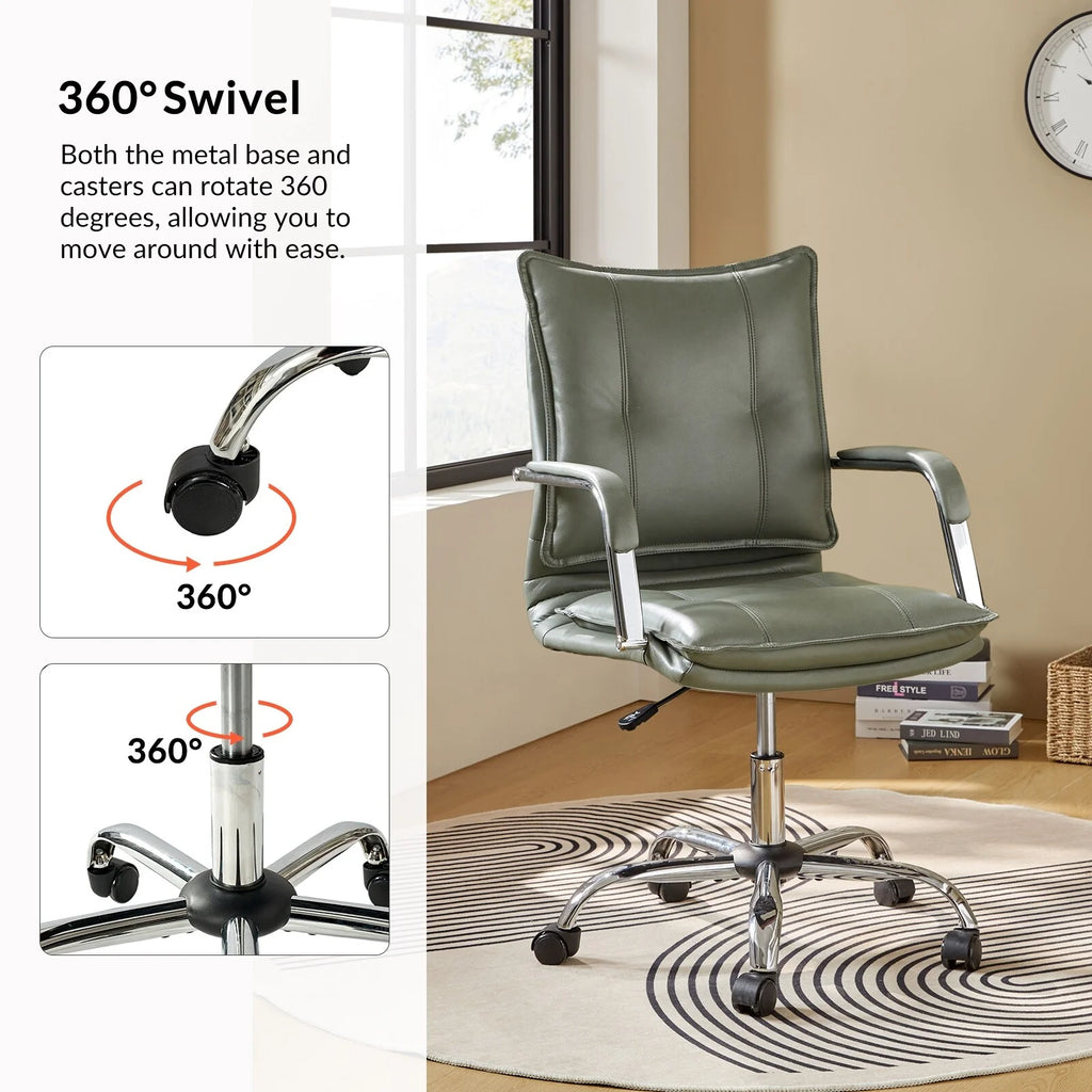 Faux Leather Swivel Office Desk Chair O980856