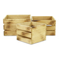 Set of 3 Brown Rustic Aged Wooden Crates Y426143