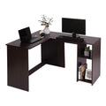 L-Shaped Corner Computer Desk with Shelves A480