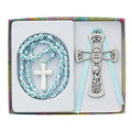 Blue Cross Rosary with Pewter Crib Medal P54593