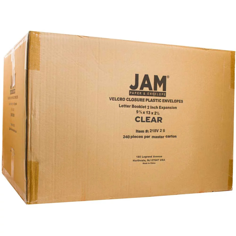 Clear Plastic Envelopes with Hook & Loop Closure, 12/pack Y348425